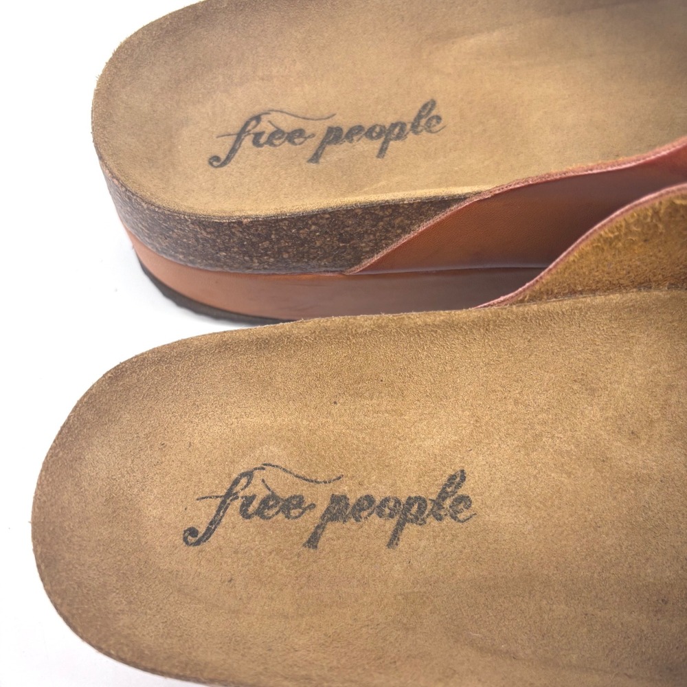 Free People Sidelines Leather Platform HoneyBrown Sandals Women US Size 9 EU 40 - Picture 3 of 10